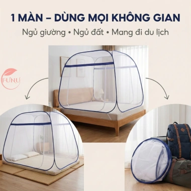 Màn Đỉnh Vuông Cao Cấp 1 Cửa Chống Muỗi Côn Trùng Ngủ Sâu Giá Ưu Đãi 370k 8
