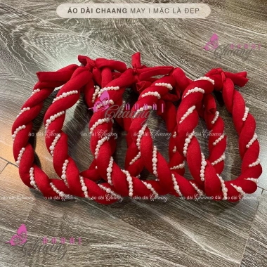 Mấn đội đầu áo dài vấn xoán hạt ngọc - Phụ kiện cài tóc cô dâu lễ tết 48,647 VND