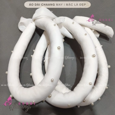 Mấn đội đầu cách tân áo dài nữ truyền thống đính đá ngọc - Phụ kiện cài tóc tiệc lễ tết đẹp, giá 35.650₫