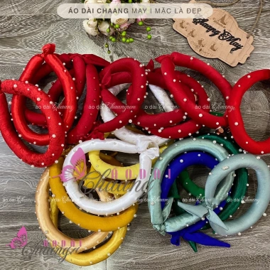 Mấn đội đầu cách tân áo dài nữ truyền thống đính đá ngọc - Phụ kiện cài tóc tiệc lễ tết đẹp, giá 35.650₫