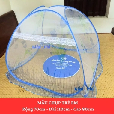 Màn gấp gọn cho bé Kiều Phi tiện lợi, tự bung ngủ, chống muỗi, màu họa tiết, 96.000 VND