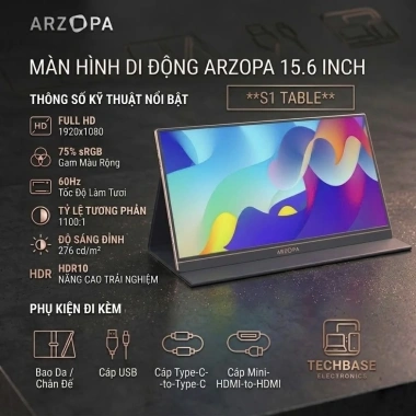 Màn Hình Di Động ARZOPA IPS Full HD 144Hz/60Hz Kim Loại - Giá 3 Triệu 10 Màn Hình Di Động ARZOPA IPS Full HD 144Hz/60Hz Kim Loại - Giá 3 Triệu 10