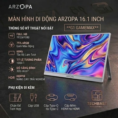 Màn Hình Di Động ARZOPA IPS Full HD 144Hz/60Hz Kim Loại - Giá 3 Triệu 11 Màn Hình Di Động ARZOPA IPS Full HD 144Hz/60Hz Kim Loại - Giá 3 Triệu 11