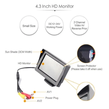 Màn hình LCD 4.3 inch ô tô – Camera đảo ngược HD IR, tầm nhìn ban đêm, giá 358.600₫ 4