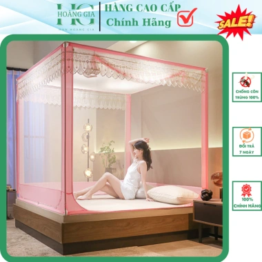 Màn khung vuông inox 304 không khoan tường – Mùng xếp thông minh 2 cửa, gấp gọn tiện lợi, chống muỗi, giá chỉ 195k