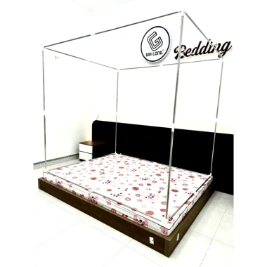 Màn khung vuông inox 304 không khoan tường – Mùng xếp thông minh 2 cửa, gấp gọn tiện lợi, chống muỗi, giá chỉ 195k