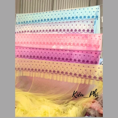 Màn mỏng ngủ chống muỗi tuyết lạnh thêu hoa mai, mắc dây 4 góc gấp gọn cho người lớn - chỉ 79.000₫