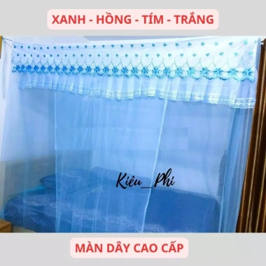 Màn mỏng ngủ chống muỗi tuyết lạnh thêu hoa mai, mắc dây 4 góc gấp gọn cho người lớn - chỉ 79.000₫
