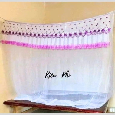 Màn mỏng ngủ chống muỗi tuyết lạnh thêu hoa mai, mắc dây 4 góc gấp gọn cho người lớn - chỉ 79.000₫