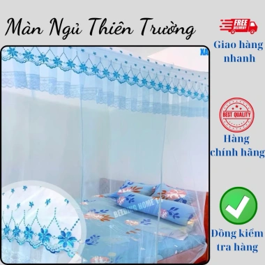 Màn mùng 4 góc vải Tuyn Thái Lạnh loại 1 chống muỗi Thiên Trường bảo hành 12 tháng