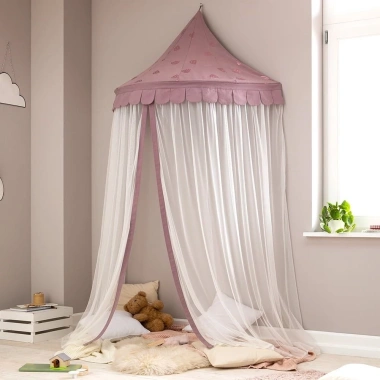 Màn ngủ công chúa bán che sáng, chống muỗi, chống bụi, siêu mềm mại - Lều chơi bé gái 476k