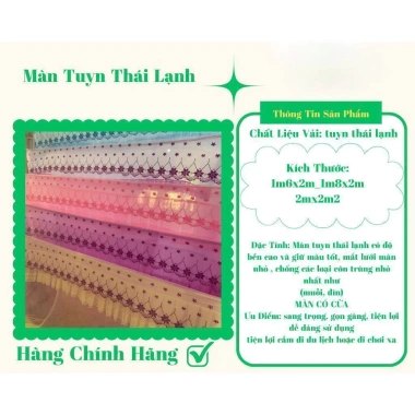 Màn ngủ mác tay Gia Hân có cửa, mùng tuyết Thái Lan, dây m4 m6 m8 2m2 cao cấp, giảm còn 89.000 2