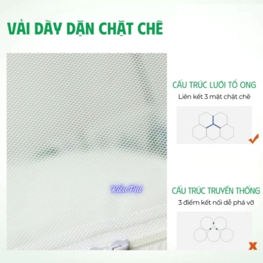 Màn tự bung chóp hoa mềm mịn Kiều Phi – Màn mùng gấp gọn, chống muỗi, thiết kế đẹp mắt, chỉ 119.000₫