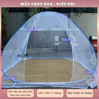 Màn tự bung chóp hoa mùng ngủ chống muỗi lưới mịn, gấp gọn tiện lợi