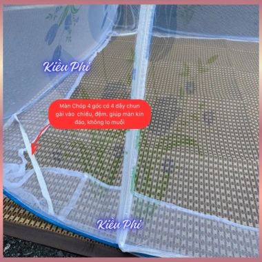 Màn tự bung ngủ chống muỗi hoa mùng đỉnh chóp người lớn - gấp gọn, chỉ 115.000đ