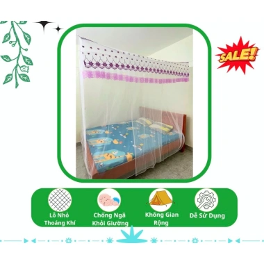 Màn Tủ Lạnh Thái Dây Mắc 4 Góc Chống Muối Ren Hoa Người Lớn Giá Giảm 75.700 VND
