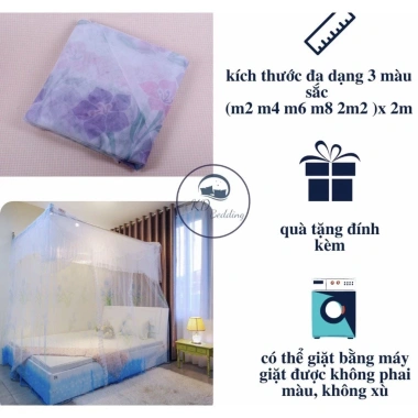 Màn tường hoa dày dặn, mùng ngủ chống muỗi cao cấp - Giá chỉ 55.000₫, giảm 16%