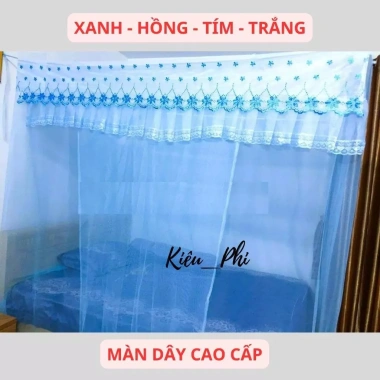 Màn Tuyên Thái Lạnh Dây 4 Góc - Mùng Ngủ Chống Mùi, Gấp Gọn, Người Lớn, Giảm 79.000₫