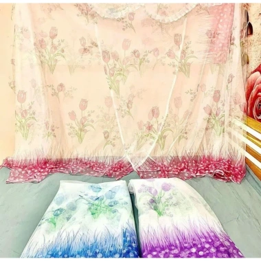 Màn tuyn hoa DỆT 10/10 Cao Cấp - Hàng chính hãng, chống muỗi, côn trùng, mùng ngủ, size 1m2‑2m2, giá 47.000đ