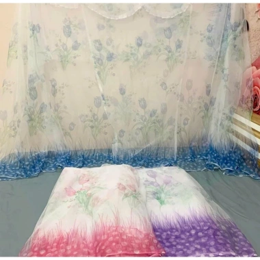 Màn tuyn hoa DỆT 10/10 Cao Cấp - Hàng chính hãng, chống muỗi, côn trùng, mùng ngủ, size 1m2‑2m2, giá 47.000đ