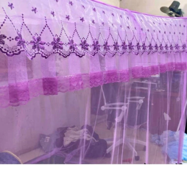 Màn Tuyn Lanh Thái Dây Mắc 4 Góc Chống Muỗi - Họa Tiết Ren Thêu 3 Mặt Giá 250k