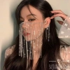 Mạng che mặt cổ phong phối hạt tua rua thả dài quyến rũ - Mẫu cosplay đơn giản