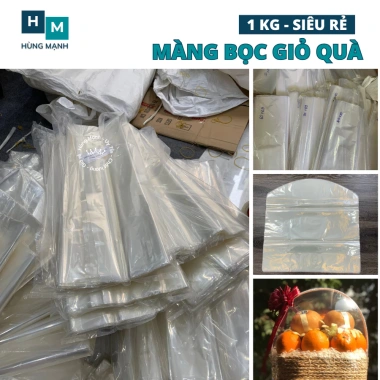 Màng co 1kg bọc giỏ quà Tết đa kích thước, giá ưu đãi 88k, chất lượng cao 6