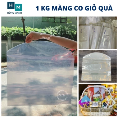 Màng co 1kg bọc giỏ quà Tết đa kích thước, giá ưu đãi 88k, chất lượng cao 7