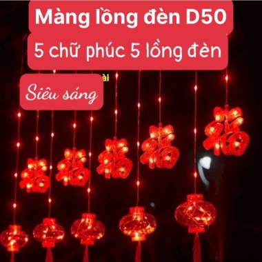 Màng lồng đèn LED 4m chữ Phúc đỏ, có phích nối, decor lễ Tết, giá 140.000₫ 3