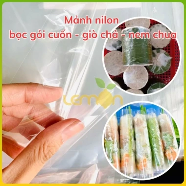 Màng nilon PP gói chả lụa, giò thủ, jambon chống dính, không thấm nước đa size - 46k 3