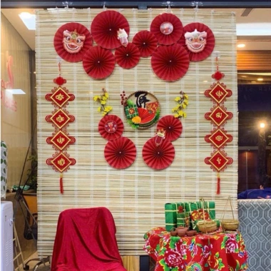 Mành cọ trang trí Tết 1.5x1.9m che nắng ngoài trời giá rẻ, khuyến mãi 149k