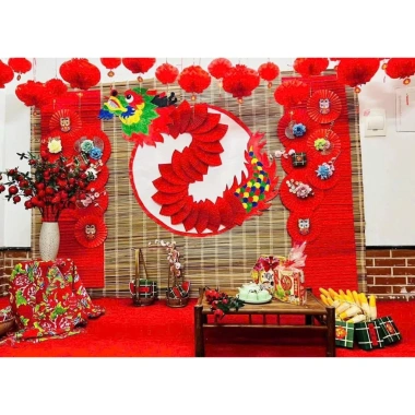 Mành Cọ Trang Trí Tết 1.8x2m & 1.6x2m - Phông Nền Trung Thu, Giảm Giá Đến 77.600 VND 5