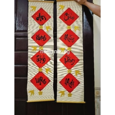 Mành tre câu đối trang trí Tết - Decor góc tết sang trọng, giảm giá 170k
