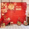 Mành tre đỏ 1.6x2m - Phông nền Trang trí Tết, Giá ưu đãi 140.000 VND