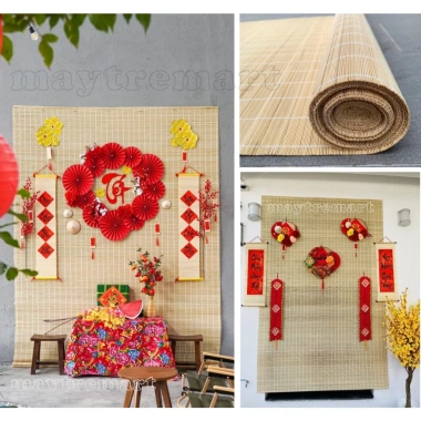 Mành tre trang trí Tết - Phông chụp ảnh Studio, Sự kiện Xuân, Giá chỉ 180.000đ giảm từ 225.000đ