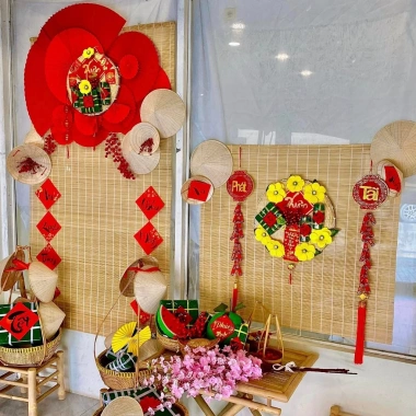 Mành tre trang trí Tết - Phông chụp ảnh Studio, Sự kiện Xuân, Giá chỉ 180.000đ giảm từ 225.000đ