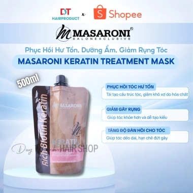 Masaroni Keratin Treatment Mask 500ml - Hấp Phục Hồi Túi, Dưỡng Ẩm, Chống Rụng, Giá Ưu Đãi 210.000đ Masaroni Keratin Treatment Mask 500ml - Hấp Phục Hồi Túi, Dưỡng Ẩm, Chống Rụng, Giá Ưu Đãi 210.000đ