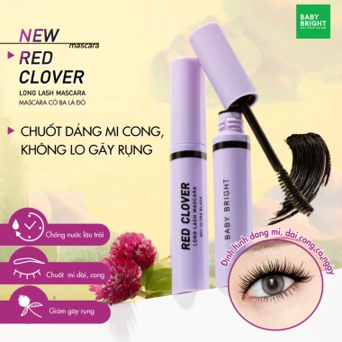 Mascara Chống Thấm Nước Baby Bright Clover - Dài Mi, Không Lem, Giá 129k