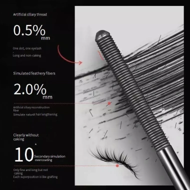 Mascara ống thép không thấm nước, sợi kéo dài uốn cong, chống nhòe, cho lông mi dưới - Giá 42.350 VND 7