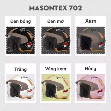 MASONTEX 706 Mũ Bảo Hiểm ABS An Toàn Ban Đêm, Nhẹ Bền, Size Điều Chỉnh, Chuẩn 3C, 499k 7