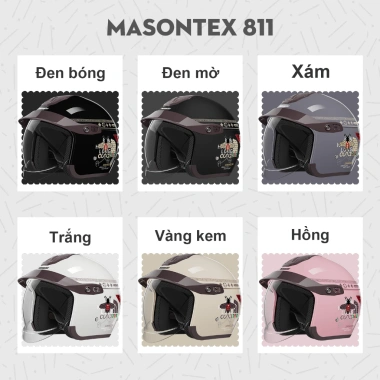 MASONTEX 811 Mũ Bảo Hiểm ABS Cao Cấp - An Toàn Ban Đêm, Nhẹ Bền, Size Điều Chỉnh, Chuẩn 3C - Giá 479k 3