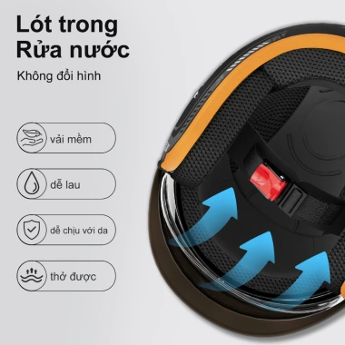 Masontex nón 3/4 kính ẩn – thiết kế hiện đại, tiện lợi, đeo thoải mái cả ngày, chỉ 429.000₫ 5
