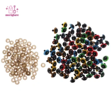 Mắt an toàn nhựa màu hỗn hợp 100x 8-20mm cho búp bê gấu bông DIY Giá 66.000đ