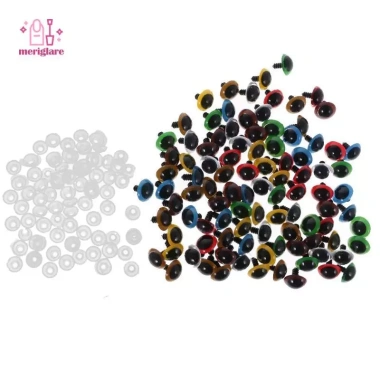 Mắt an toàn nhựa màu hỗn hợp 100x 8-20mm cho búp bê gấu bông DIY Giá 66.000đ