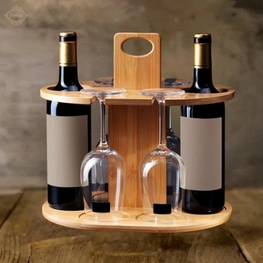 Mặt bàn tre giá đựng rượu vang – Giá đỡ chai di động, giảm còn 304.700 VND