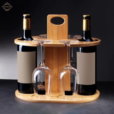 Mặt bàn tre giá đựng rượu vang – Giá đỡ chai di động, giảm còn 304.700 VND