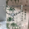 Mặt dây chuyền 14k Ruy băng hoa năm cánh tròn đôi - Tự làm, sang trọng, giảm giá 86.858₫ 5