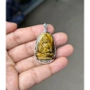 Mặt Dây Chuyền A Di Đà Đá Thạch Anh Mắt Hổ Vàng Bọc Bạc Size Vừa Giá ưu đãi 850k