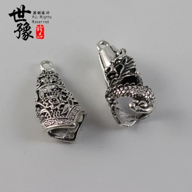 Mặt dây chuyền Đĩa bạc Tây Tạng - Niềng răng rồng tự làm, thiết kế tinh xảo, giá ưu đãi 35.311 VND