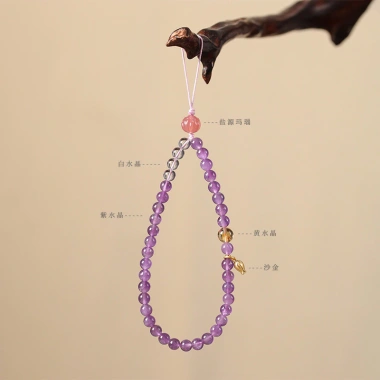 Mặt dây chuyền điện thoại Amethyst Xilian - Dây đeo cổ tay chống sốc, quà tặng